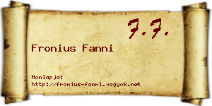 Fronius Fanni névjegykártya
