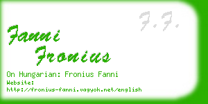 fanni fronius business card